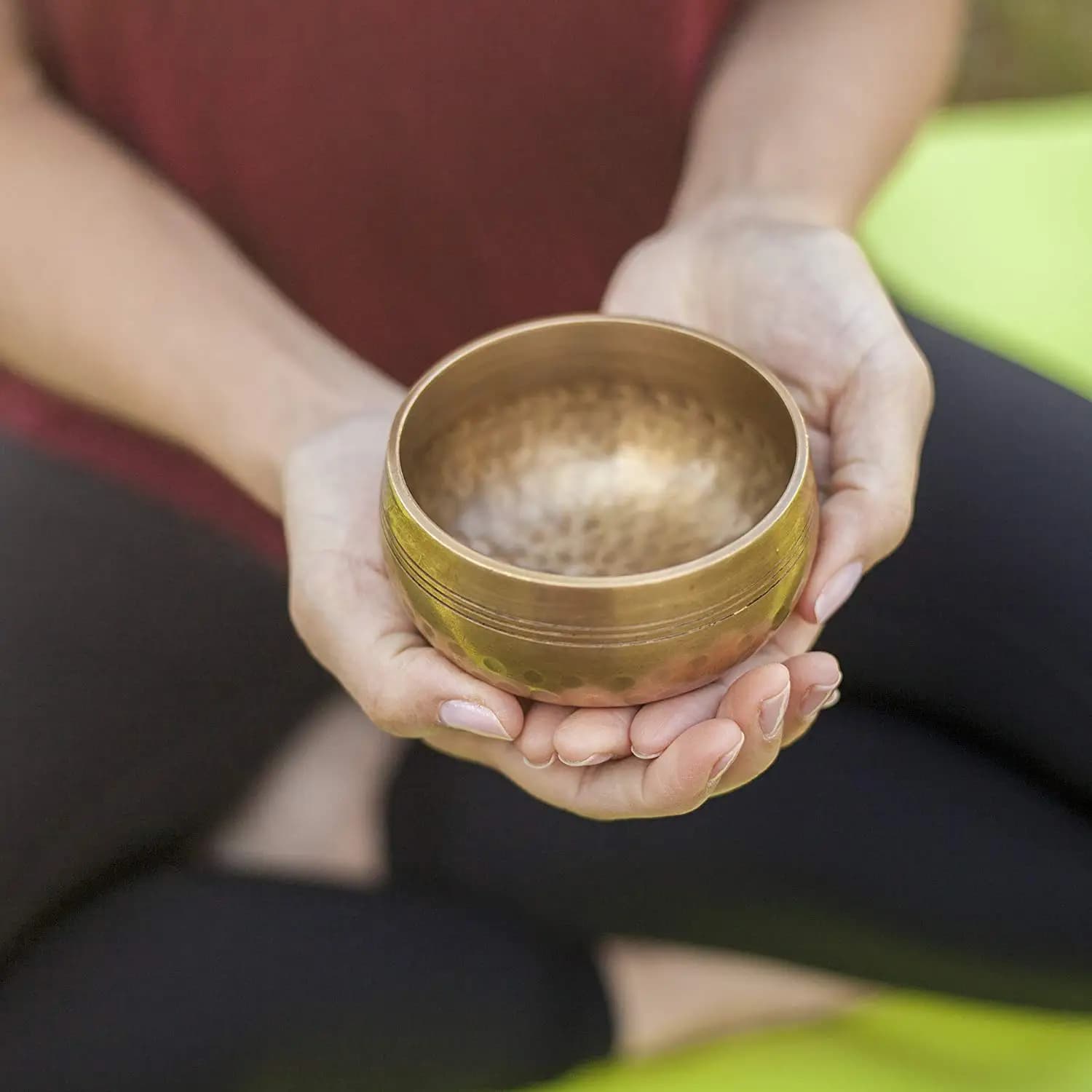 Doings 3.2 Inch Tibetan Singing Bowl Zen Meditation Yoga Meditation Bowl Wooden Stick Cushion