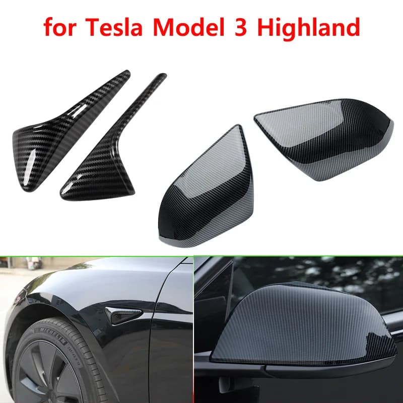 Per Tesla Nuovo Modello 3 Highland 2024 Accessori Copertura Della Protezione Dello Specchio Retrovisore Indicatore di Direzione Luce M3H Macchina Fotografica Laterale Trim adesivo