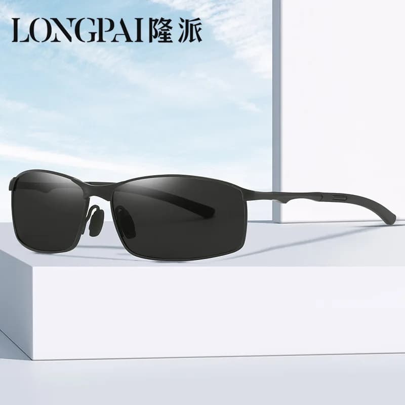 Occhiali da sole polarizzati da uomo Occhiali da sole quadrati in metallo Ciclismo Guida Viaggi Sport Uv400 Driver Occhiali Sport