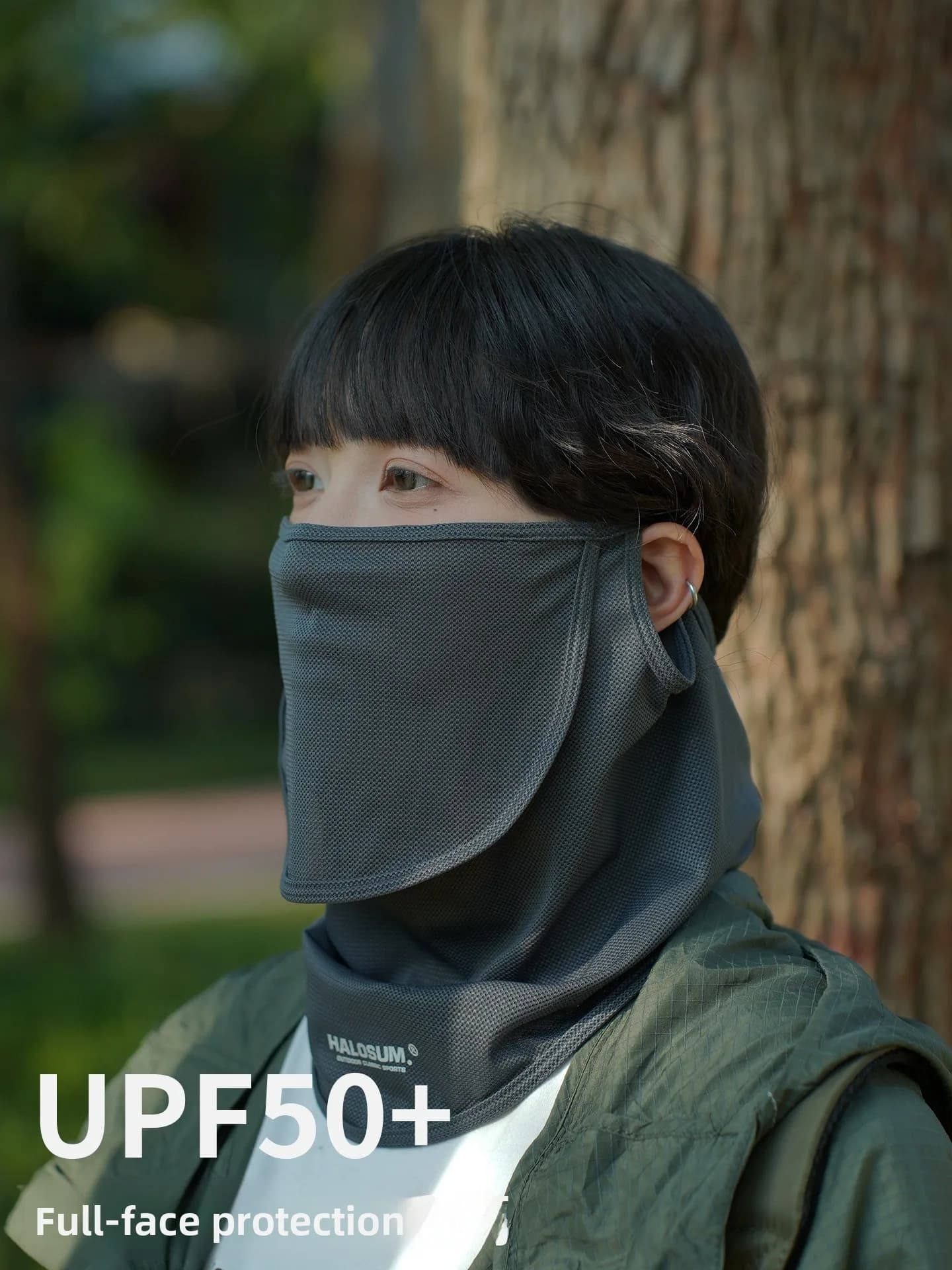 Maschera Traspirante in Seta Ghiaccio con Rete, Protezione Collo Unisex per Sport all'Aperto, Sciarpa Parasole Integrata con Funzione di Erogazione Acqua