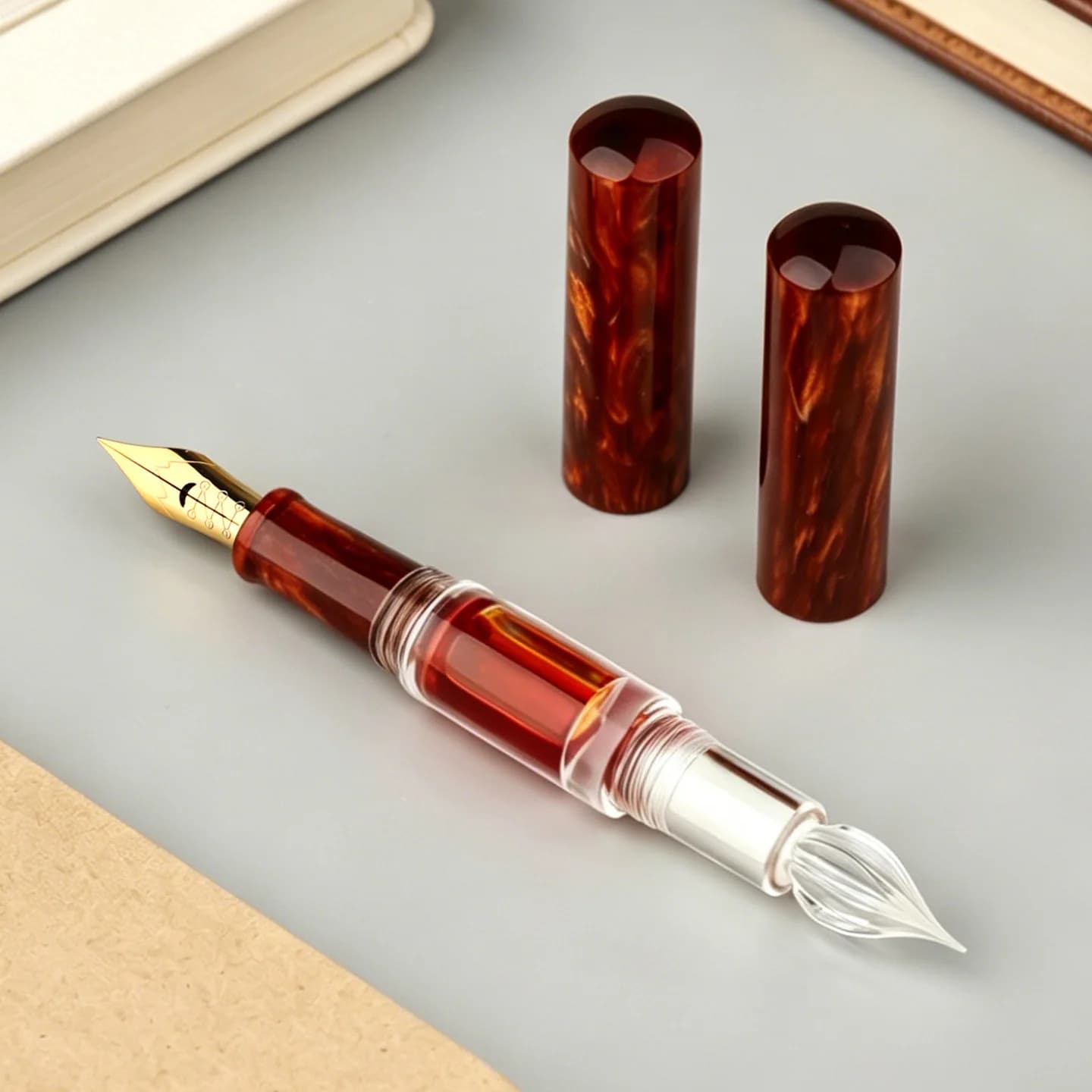 MAJOHN N15 Dual-Use Fountain Pen Set Soft Elastic Flex Nib + Glass Dip Nib for Copperplate Calligraphy ES ER Art Supply