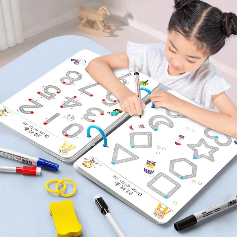 32 Pages for Exercises | Manual on the development of the whole brain, on writing training and artistic education | Learn writing techniques, paper materials, durable binding | Color pages | Christmas Gifts
