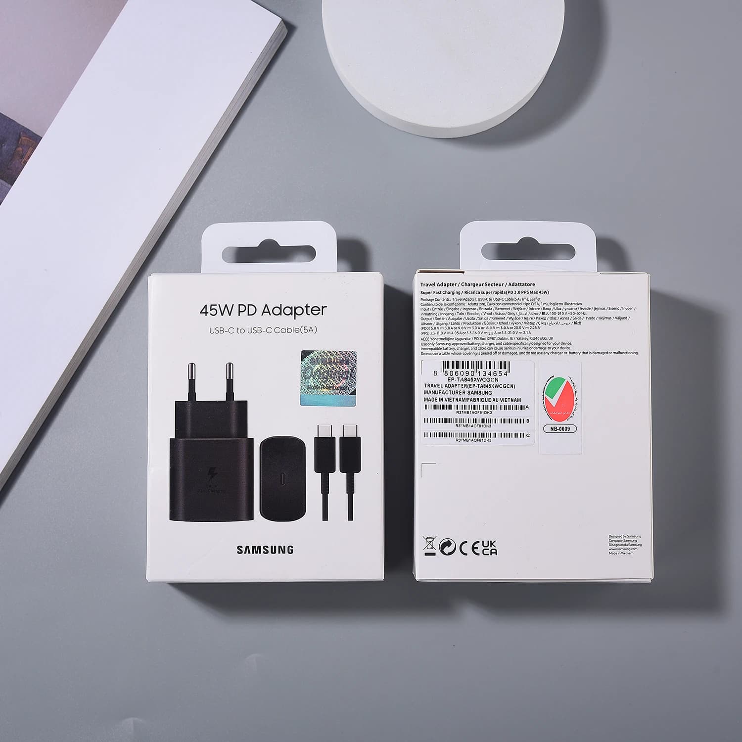 Caricabatterie Super Veloce SAMSUNG 45W per Galaxy S26 Ultra S24 S25 FE S23 S22 M56 F56 Note20 Ultra Plus A55, Cavo USB C a USB C PD 5A