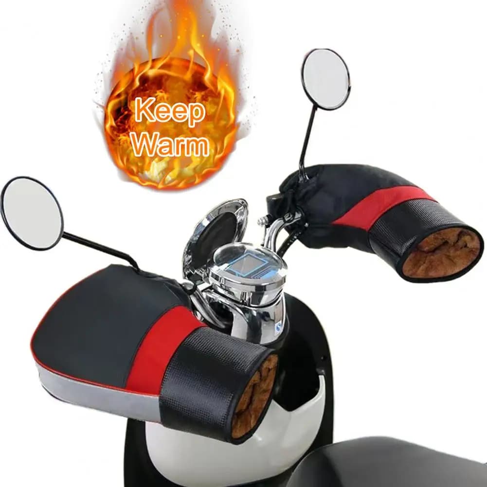 Manicotti universali per manubrio moto, guanti invernali antivento per motoslitta con strisce riflettenti