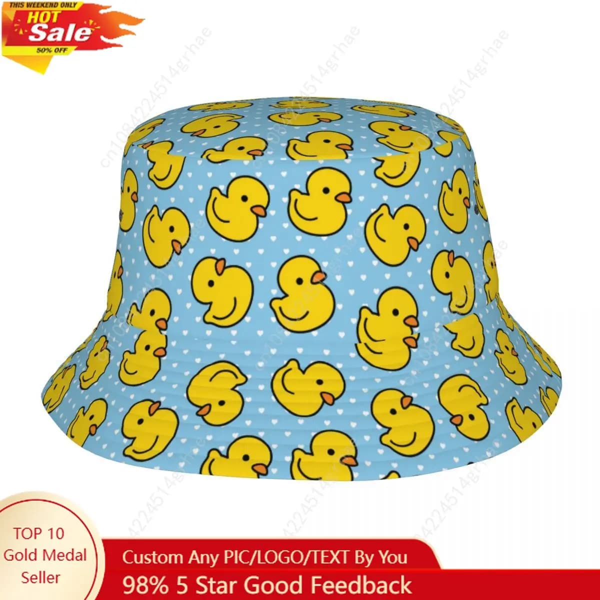 Cappello da pescatore con motivo anatra carino cartone animato Cappello da picnic primaverile Cappello da pescatore animale per uomo all'aperto Cappello da bob Protezione UV