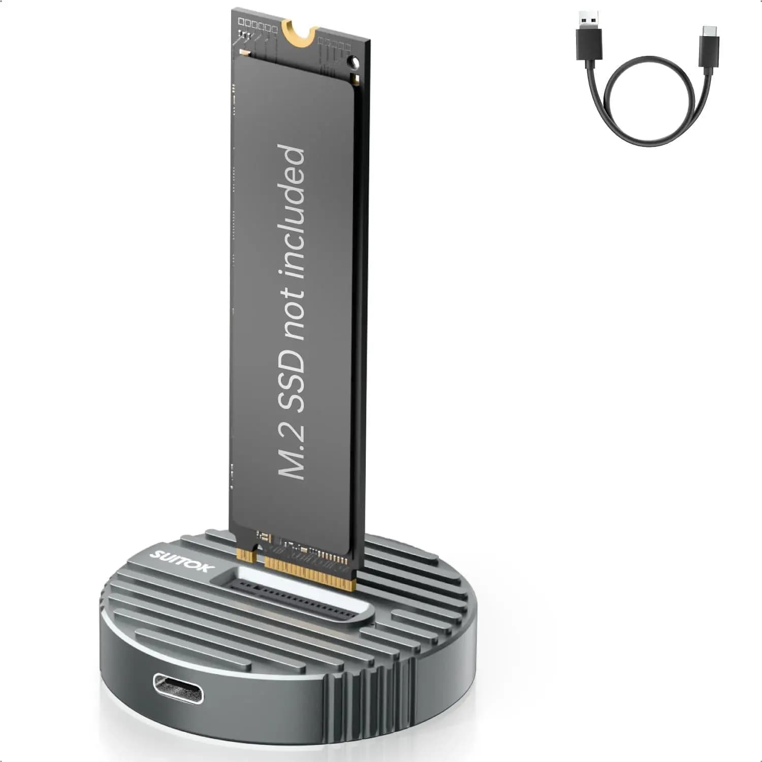 Docking Station M.2 NVMe e SATA a USB-C, Lettore SSD da 10 Gbps per Recupero Dati e Archiviazione Esterna, Supporta 2230-22110
