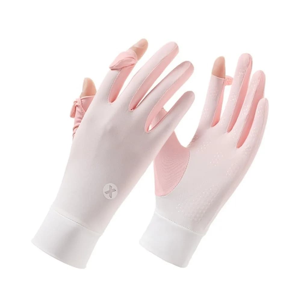 Gradient Sun Protection Gloves Ice Silk Thin Sunscreen Cycling Gloves Breathable Non Slip Touchscreen Gloves
