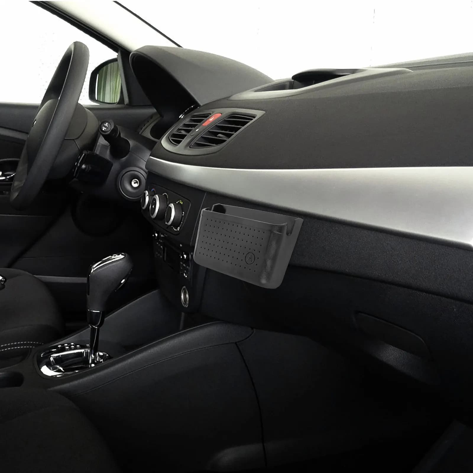 Organizer per Auto in Plastica Resistente, Scatola Portaoggetti per Cruscotto e Console Centrale, Design Compatto, Supporto Universale per Auto, Nero