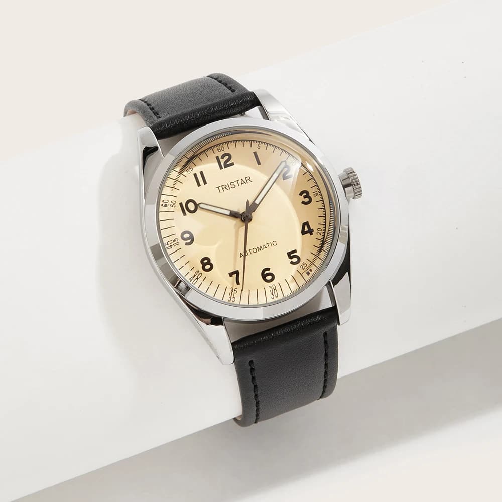 Mechanical Wristwatch Men Automatic Clock Fashion Timepieces Leather Watches Vintage Design Branded