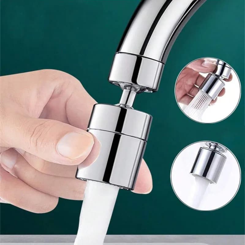 2 Mode Adjustable Kitchen Faucet Aerator 360° Rotary Splashback Sink Tap Nozzle Bubbler Pressurized Water Filter Diffuser