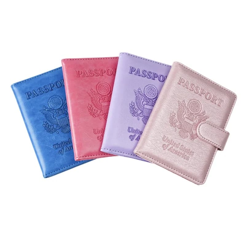 Porta passaporto RFID con cerniera magnetica Copertine per passaporto anti magnetiche Portafoglio da viaggio in pelle PU Porta documenti per uomo e donna Porta biglietti d'aria