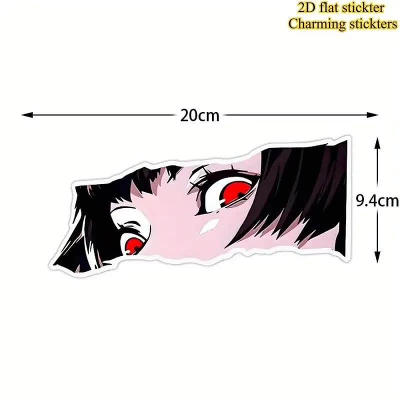 1pc Anime Girl Eyes Vinyl Sticker, Waterproof 2D Flat Decal for Car, Motorcycle, Helmet, Laptop & Bike