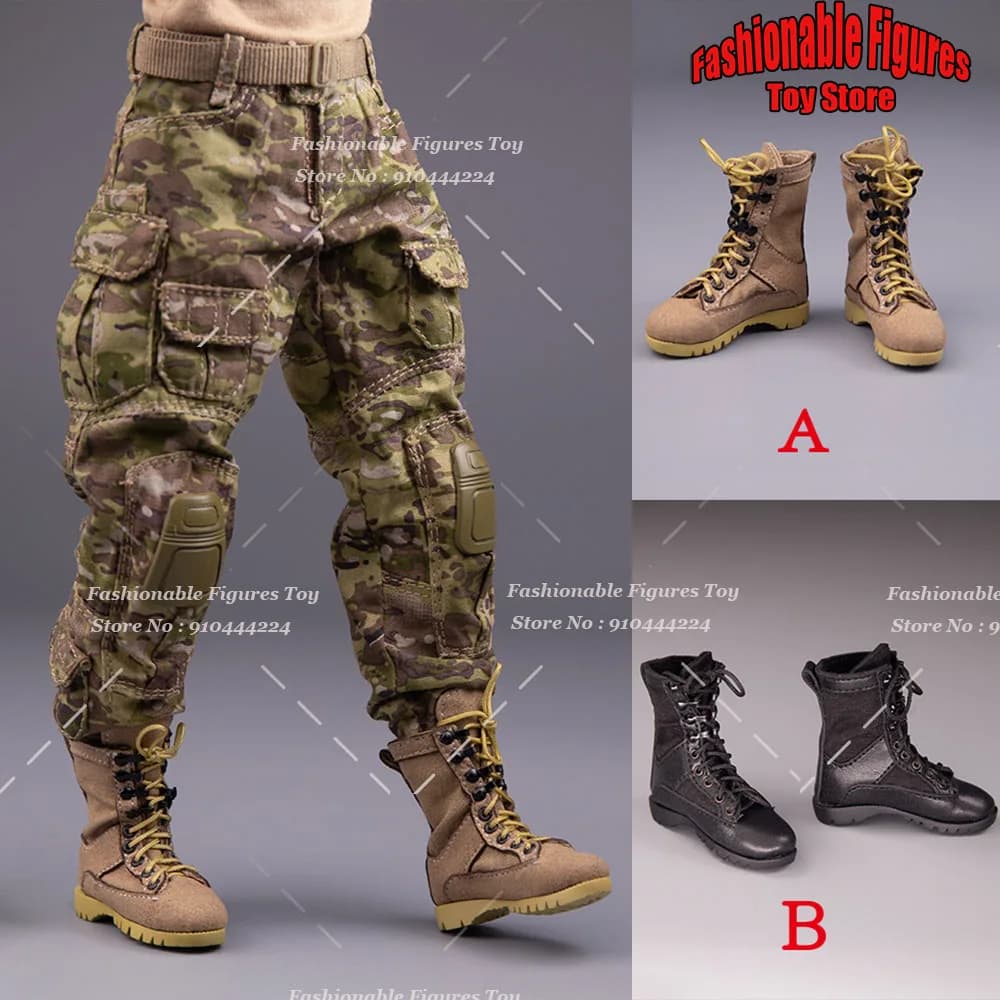 SK011 1/6 scarpe da soldato maschile Special Force Desert stivali da combattimento tattici scarpe in pizzo cavo scarponi da trekking per corpo Action Figure da 12"