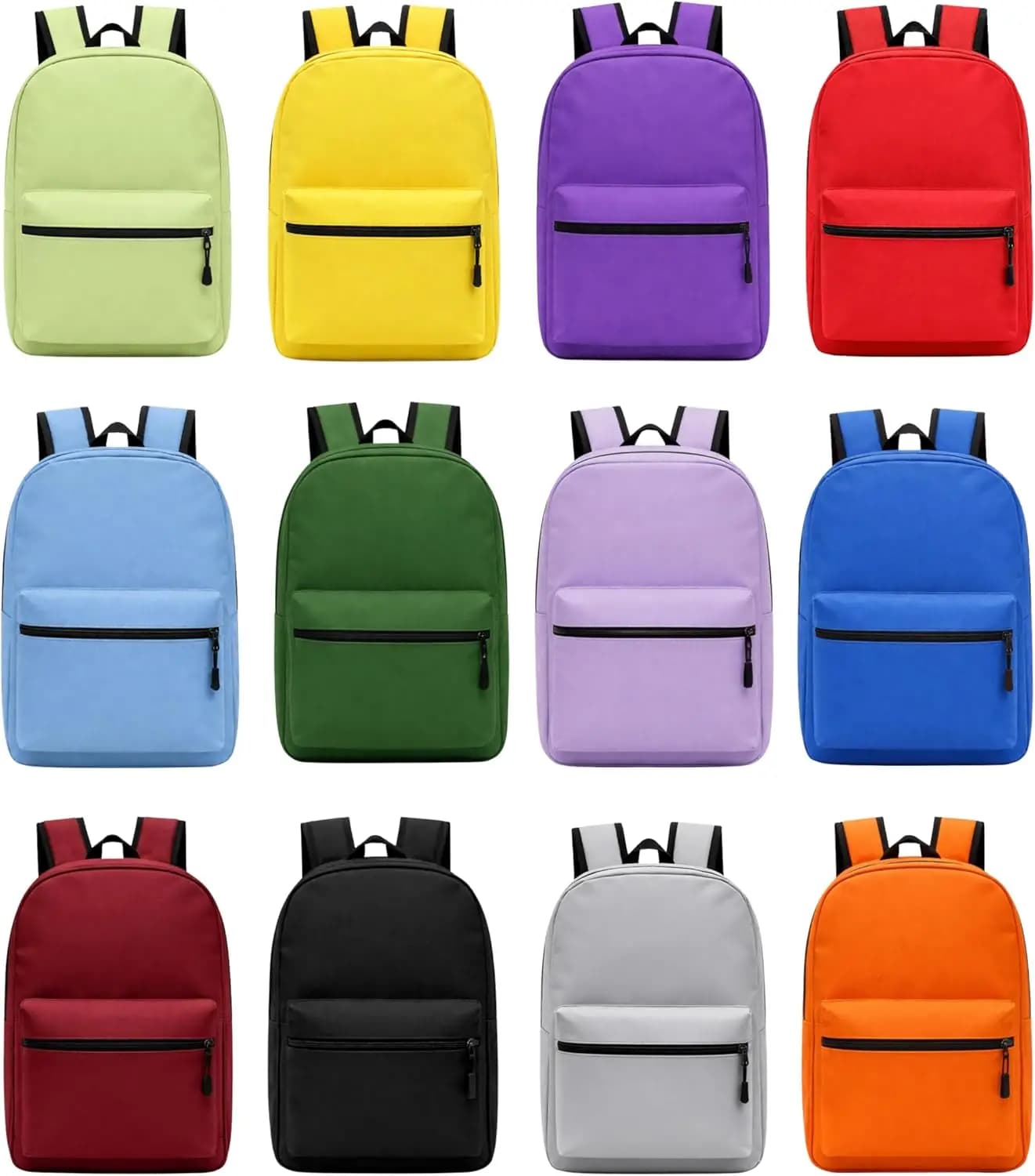 Set di 12 Zaini Leggeri da 17 Pollici per Viaggi, Palestra ed Eventi Aziendali, Colori Assortiti