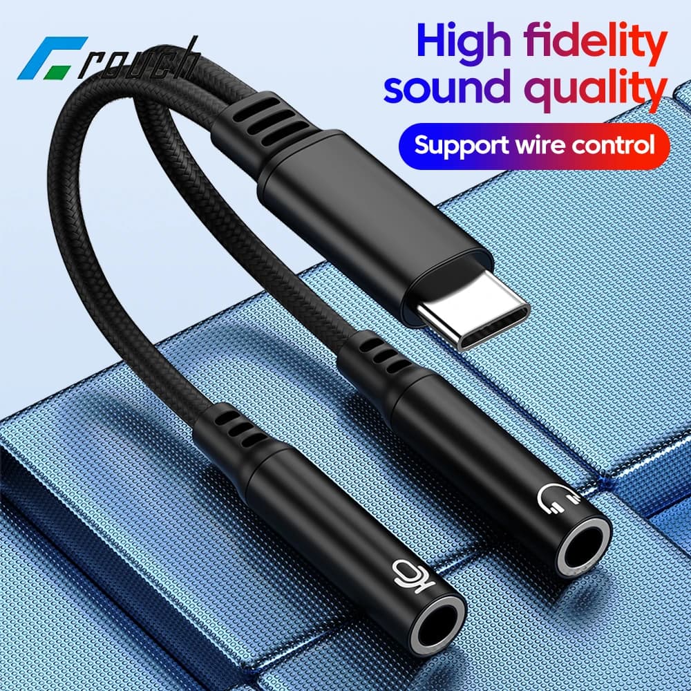Cavo audio tipo C maschio a jack da 3,5 mm Adattatore doppio femmina DAC Cavo sdoppiatore per microfono vocale musicale 2 in 1 per iPhone 15 16