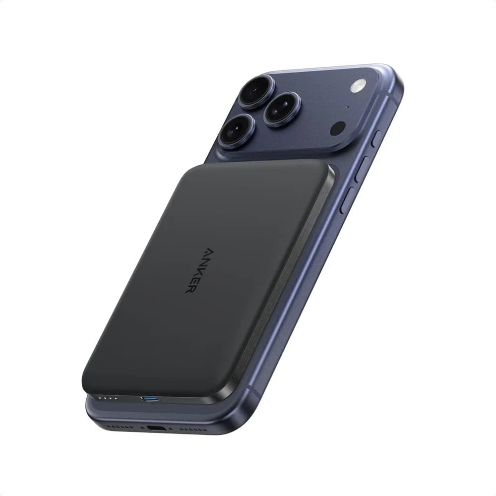 5000mAh Ultra-Slim Magnetic Qi2 Wireless Power Bank, 15W Max, Compact Travel, Ergonomic, iPhone Series