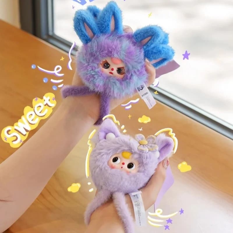 Genuino bambino tre bambini cinturino da polso serie peluche scatola cieca carino cartoonfigurina ciondolo catena del telefono anti smarrimento cinturino regali