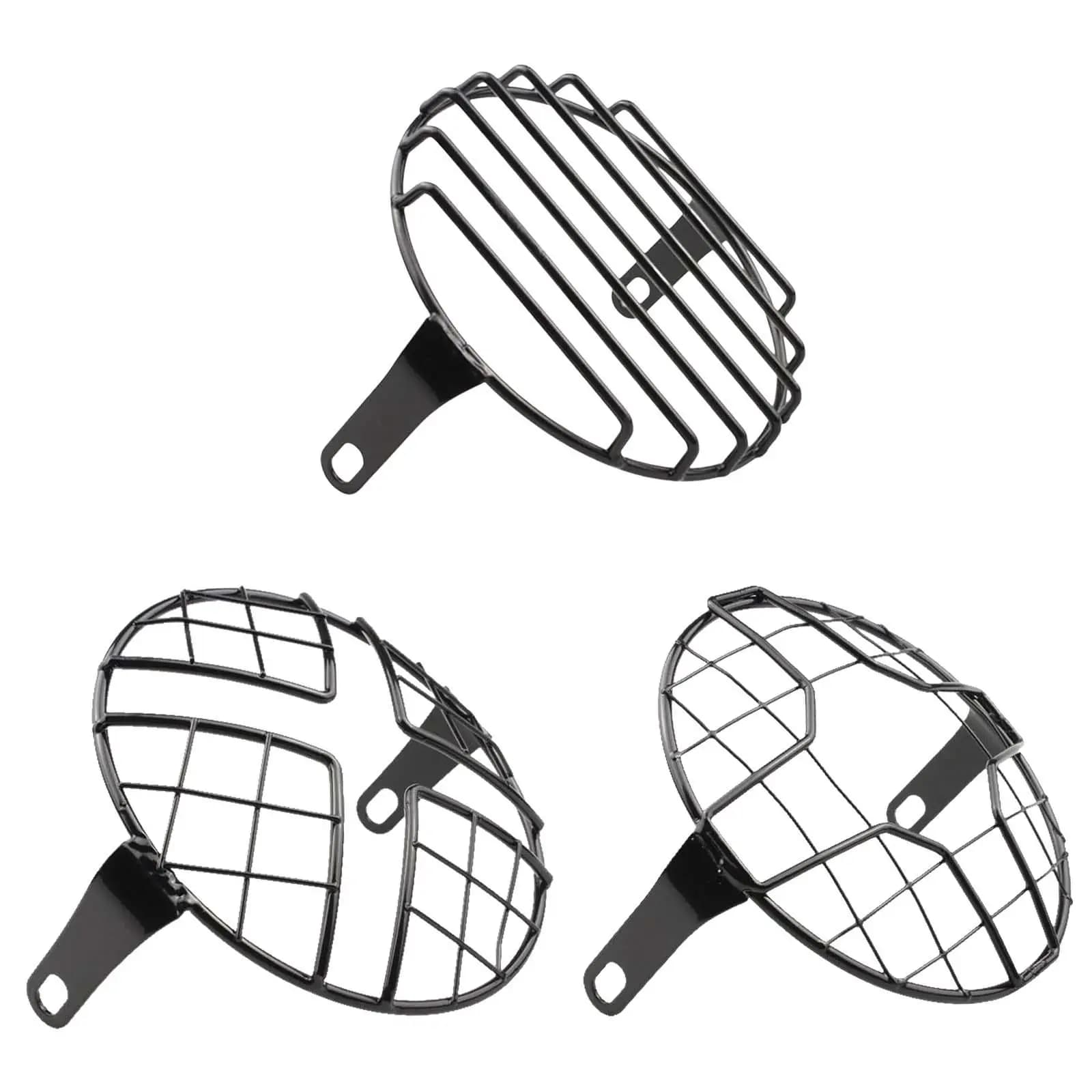 5.75" Motorcycle Headlamp Mesh Grill Guard Net Cover Easy to Install Accessories Direct Replaces Protector for Retrofit