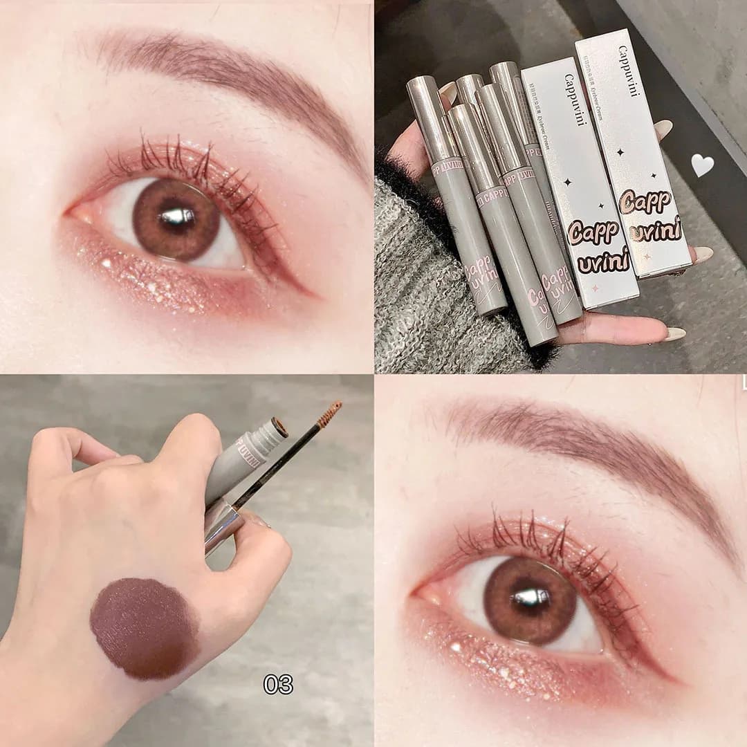 Mascara per Sopracciglia Grigio Naturale in Tubetto, Anti-Sbavature, Lunga Durata, Effetto Sopracciglia Voluminose, Essenziale ed Economico per Studentesse