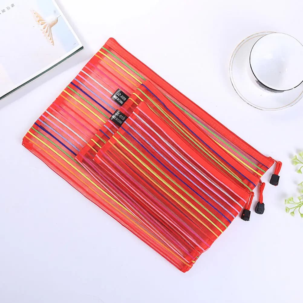 10Pcs File Folder Nylon Heavy Duty Zippered File Bags Document Organizer Stationery Organizer Office Travel School Assorted