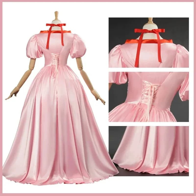 5;e,8\v,5/Anime Cardcaptor Card Captor Kinomoto Sakura Cosplay Costume Wig Pink Princess Dress Woman Sexy Cutf,5'h\8/m'