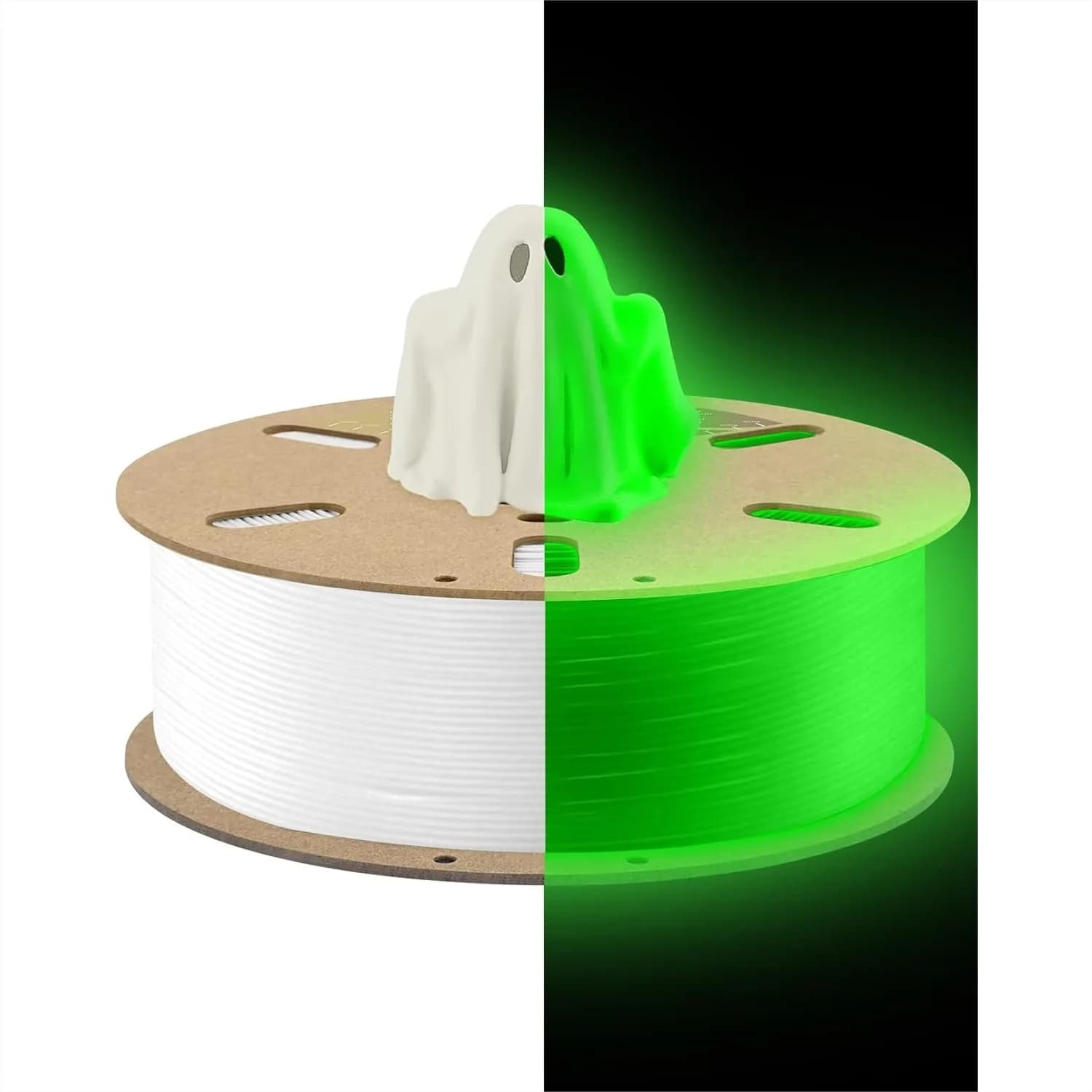Filamento PLA Luminoso al Buio 1.75mm 1kg, Precisione Dimensionale +/- 0.02mm, Filamento per Stampanti 3D FDM, No