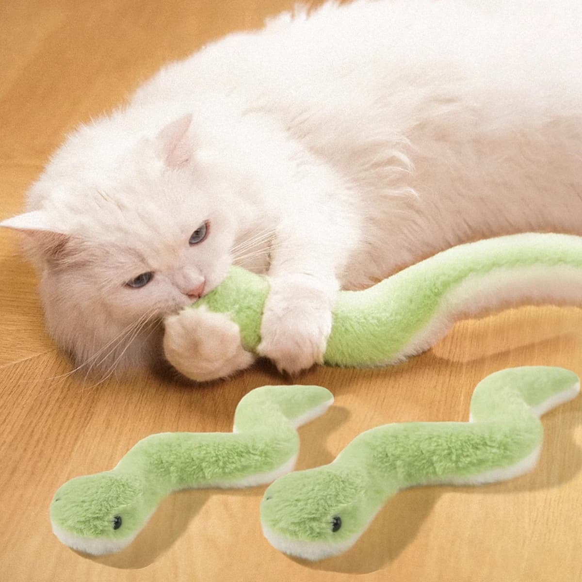 Giocattolo per gatti serpente a prova di masticare | Bacchetta interattiva con piume di peluche per gattini/cuccioli (regali di Natale 2024)