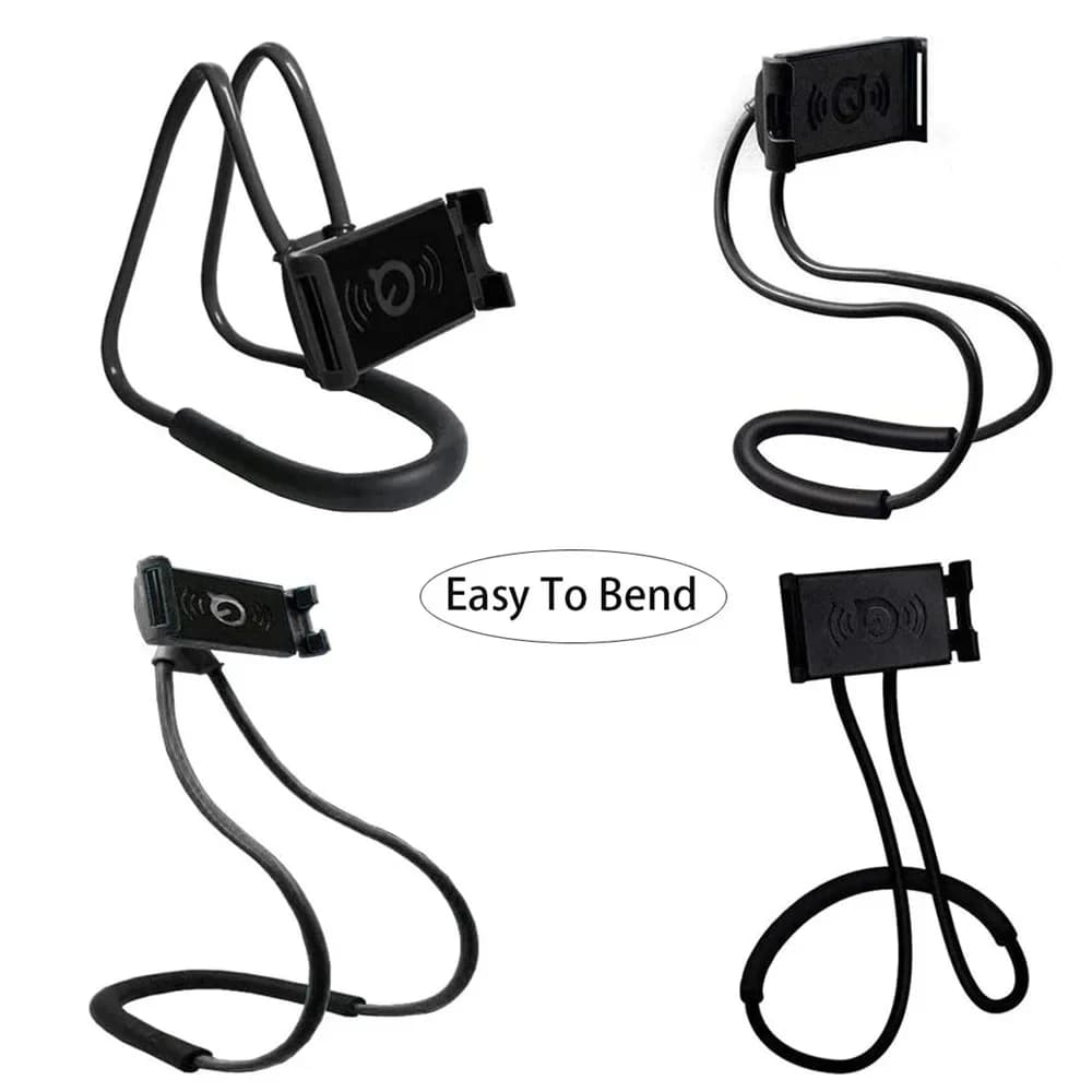 Lazy Neck Universal Mobile Phone Holder Extendable Neck Hanging Selfie Stick Rack Adjustable 360° Free Rotating Mount Holder