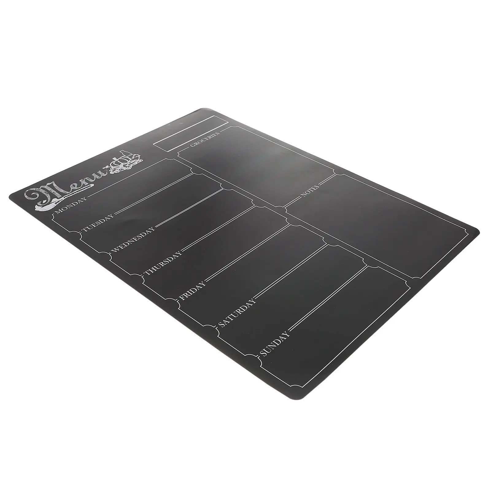 Lavagna Magnetica per Frigorifero, Pianificatore Settimanale Nero, Calendario Cancellabile a Secco, Organizer Riutilizzabile, Blocco Note per Casa e Cucina