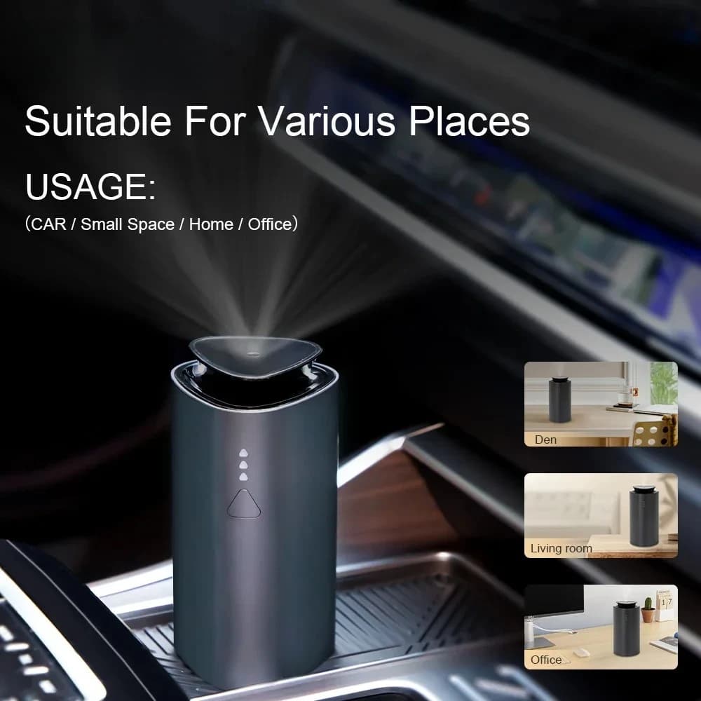 Diffusore d'aria portatile per auto, umidificatore, purificatore d'aria, deodorante per auto, ricarica USB, diffusore di aromi per auto, aromaterapia, 1200mAh