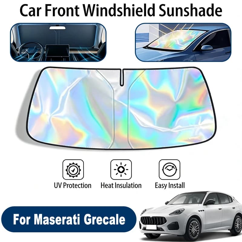 Parasole per parabrezza per Maserati Grecale, pieghevole, riflettente ai raggi UV, copertura protettiva per il finestrino anteriore, accessori