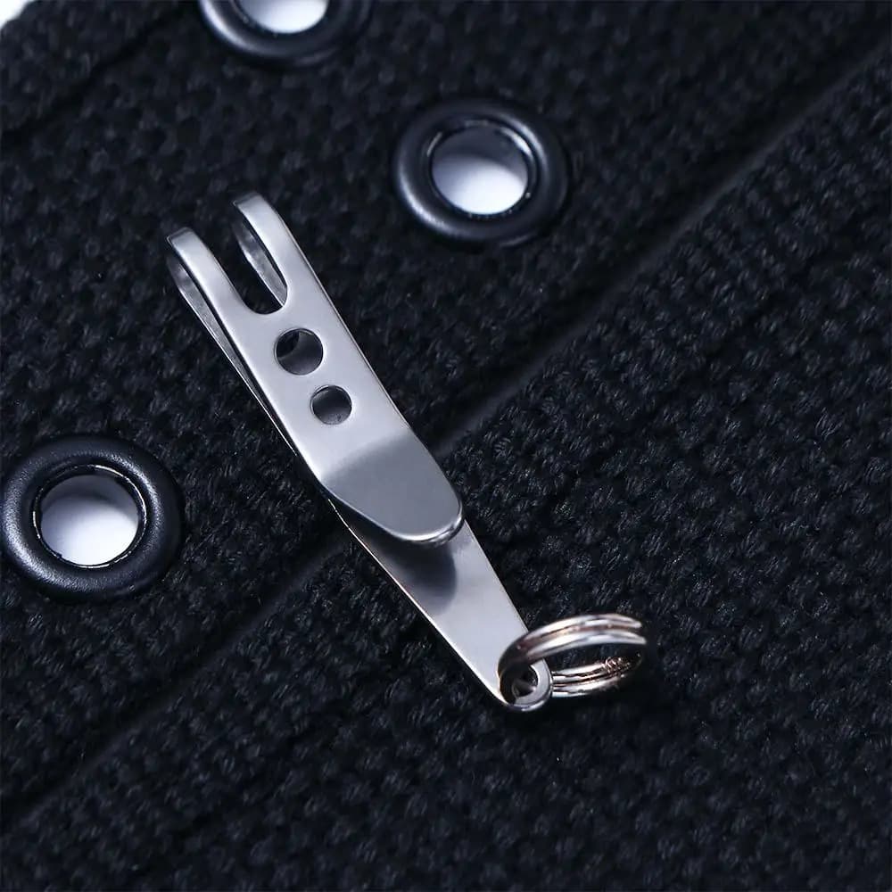 Hiking Gadgets Mini Stainless Steel Portable Key Ring Waist Belt Hanging Clip Metal Key Buckles Pocket Clips Bag Hanging Clip