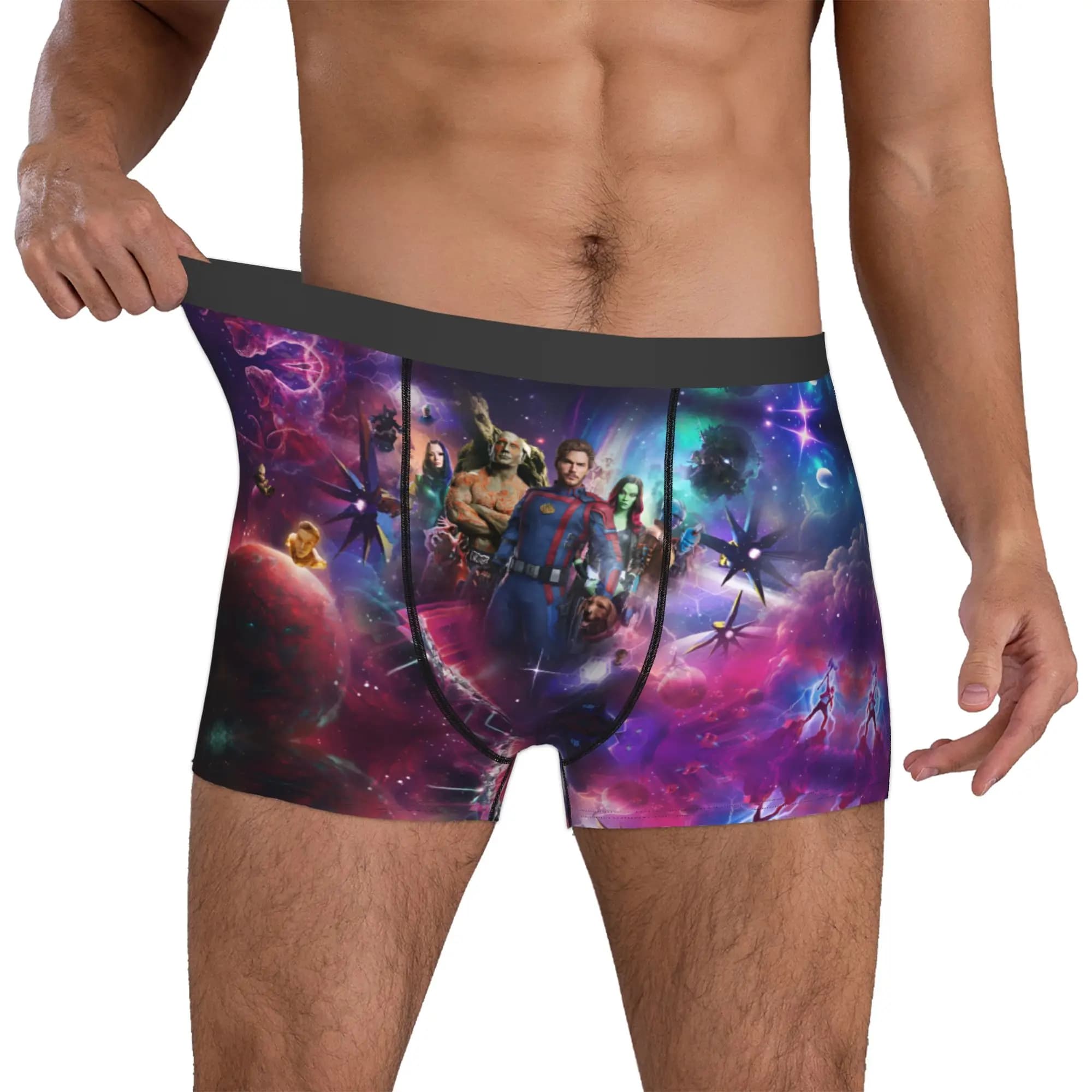 Intimo personalizzato G-Galaxys da uomo con stampa supereroe, boxer, pantaloncini, mutandine, slip morbidi
