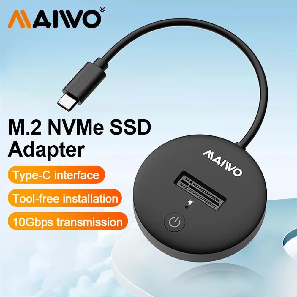 MAIWO M.2 NVMe SSD Custodia 10Gbps PCIe USB C Custodia esterna M2 NGFF NVMe Disco rigido Scatola di immagazzinaggio per PC Custodia portatile
