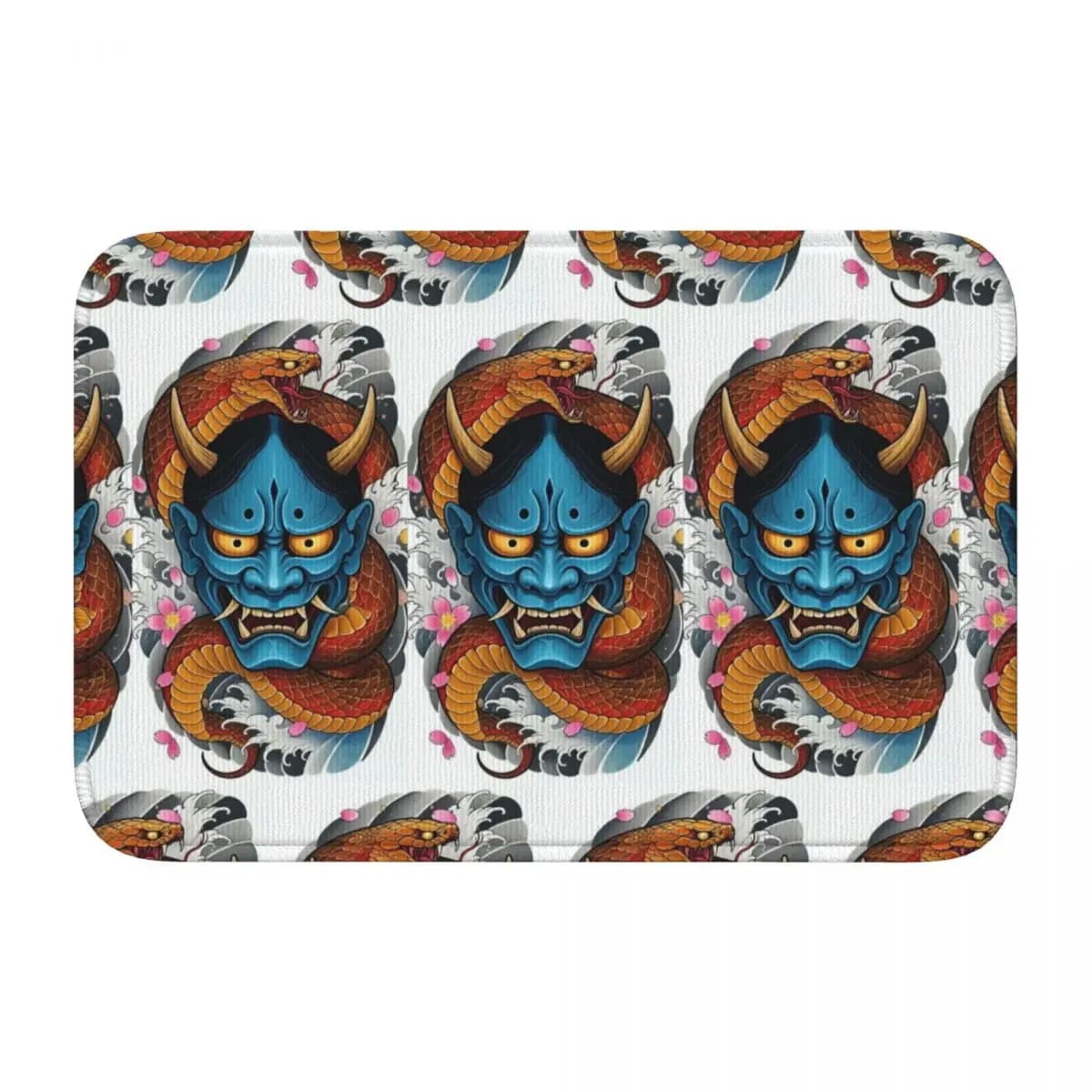 Oni Demon Gaiter Japanese Samurai Ronin Face Kitchen Entrance Home Floor Mat Tappeto antiscivolo per soggiorno Footpad Mats