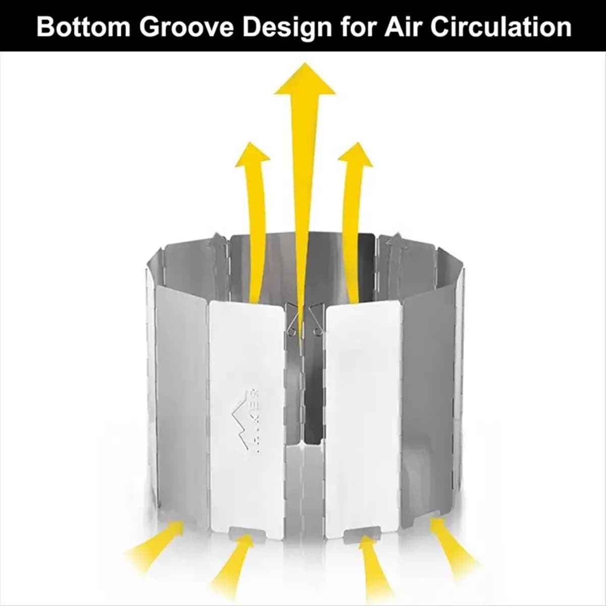 New arrival Foldable Aluminium Windshield 10 Plates Camping Stove Windshield Portable Stove Windshield Warmer with Storage Bag