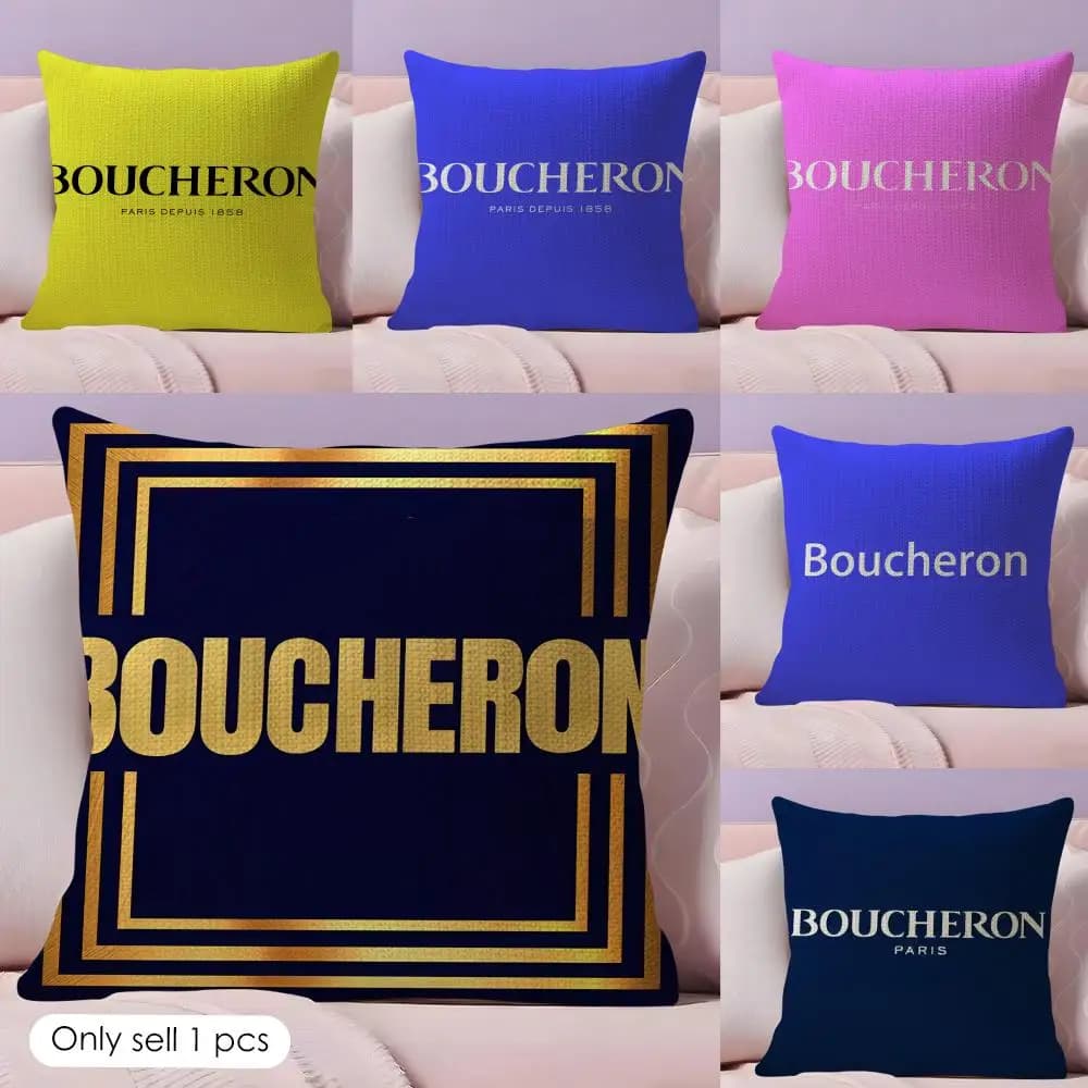 Fodera per Cuscino B-BoucheronSS dal Design Classico, in Lino Naturale, Stampa Fronte-Retro, per Divano, Arredamento Casa, Regalo