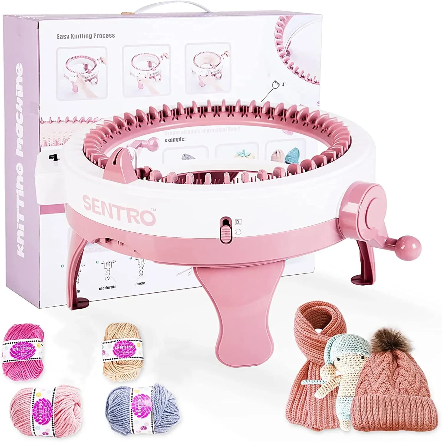 Knitting Machine 40/48 Needles Knitting Loom Machine Smart Knitting Board Rotating Double Weaving Loom Machine Kit for Kid Adult