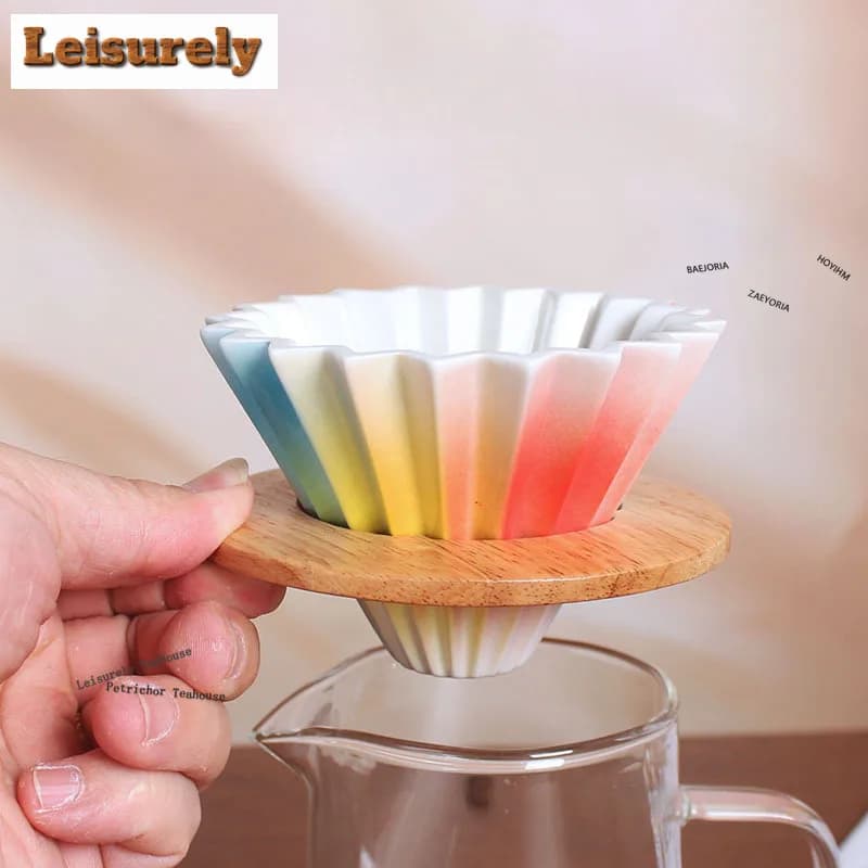 HOYIHM Peach Blossom Cave Glaze Conical Coffee Separator Infusor Luxury Coffee Strainer Dispenser Tea Maker Tea Filter Tea Items