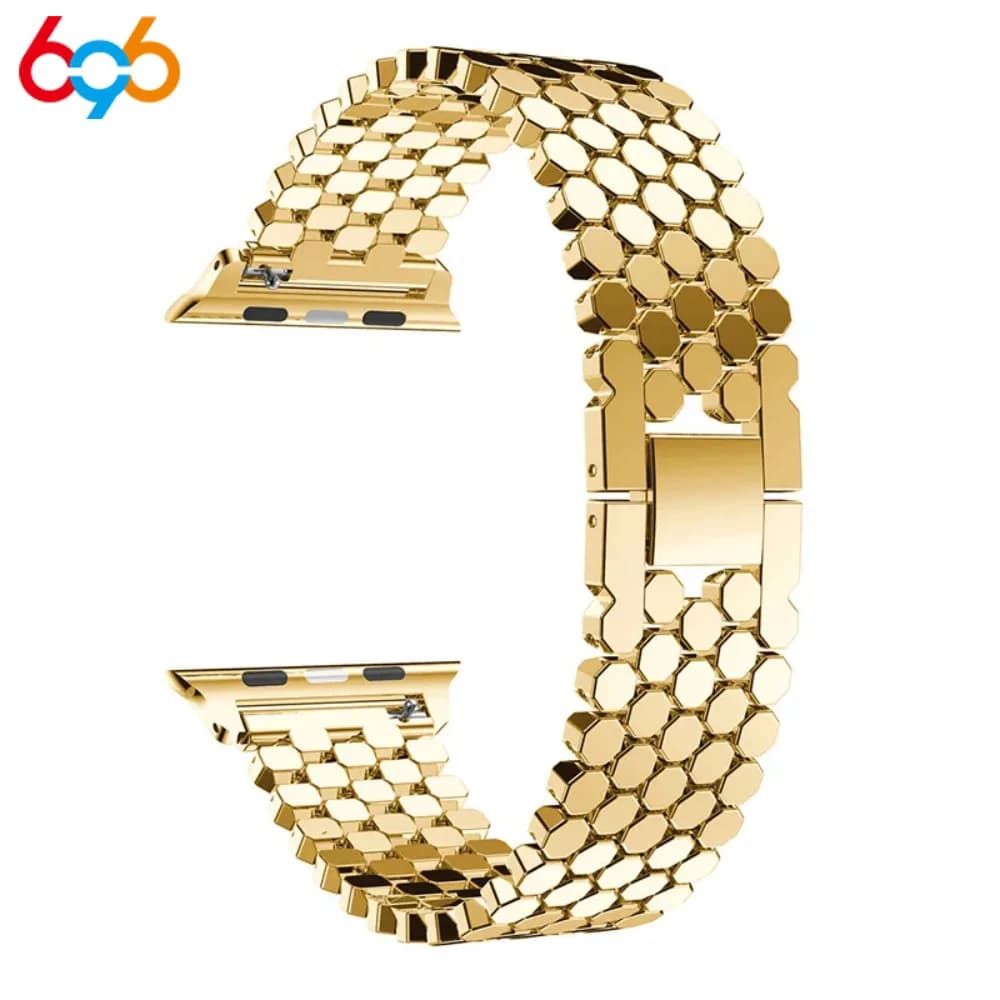 Cinturini per Braccialetti da 38, 40mm, 41mm, 42mm, 45mm, 46mm, 49mm, da Donna e Uomo, in Acciaio Inossidabile con Motivo a Squame di Pesce, per IWatch Ultra 10, 9, 8, 7, 6, 5, 4