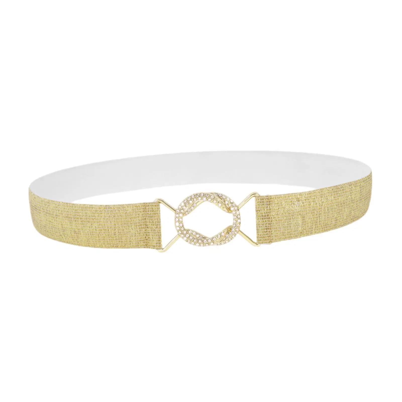 Cintura Elastica da Donna con Fibbia in Lega e Strass, Cintura Corsetto Spessa Regolabile per Cappotti, Maglioni, Jeans