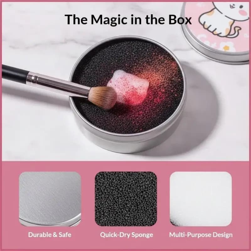 Reusable Makeup Brush Cleaner Sponge Quick Dry Wash Eyeshadow Color Removal Tool Soft for Home Travel Makeup Lovers