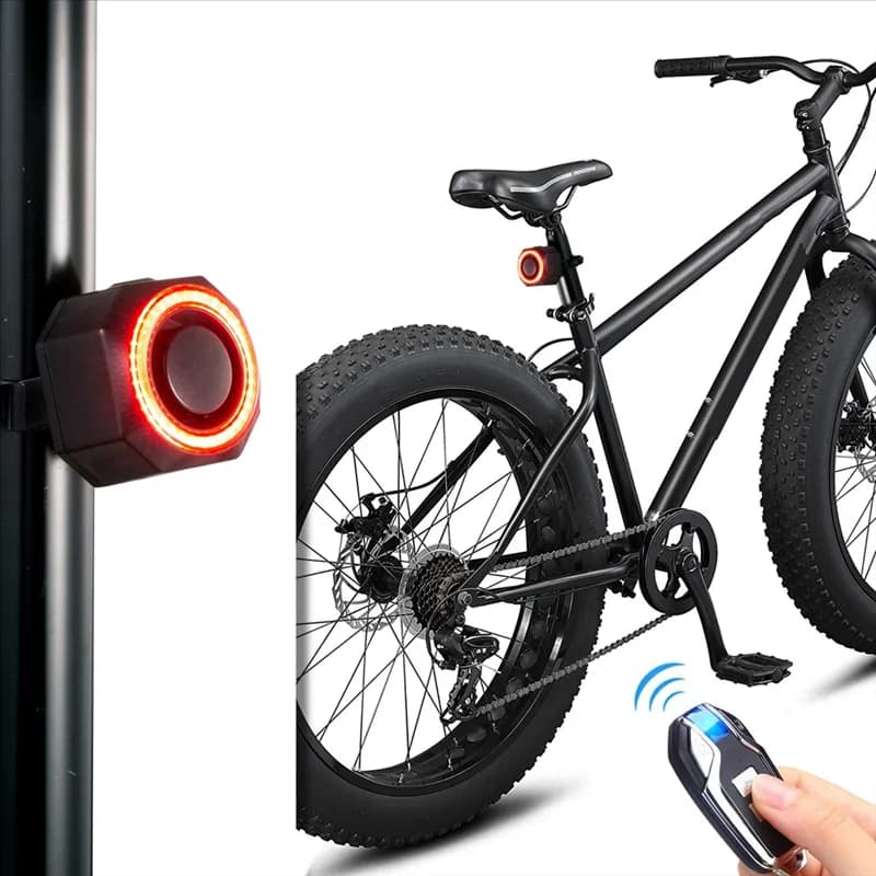 A25P Allarme bicicletta wireless Lampada posteriore per bici IP65 Sensore di vibrazione del movimento antifurto impermeabile
