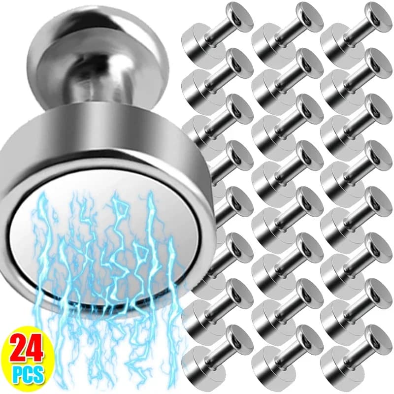 24/2PCS Puntine da disegno magnetiche al neodimio Ventosa Forte magnete Push Pin per frigorifero Lavagna Cucina Ufficio Magneti Gancio