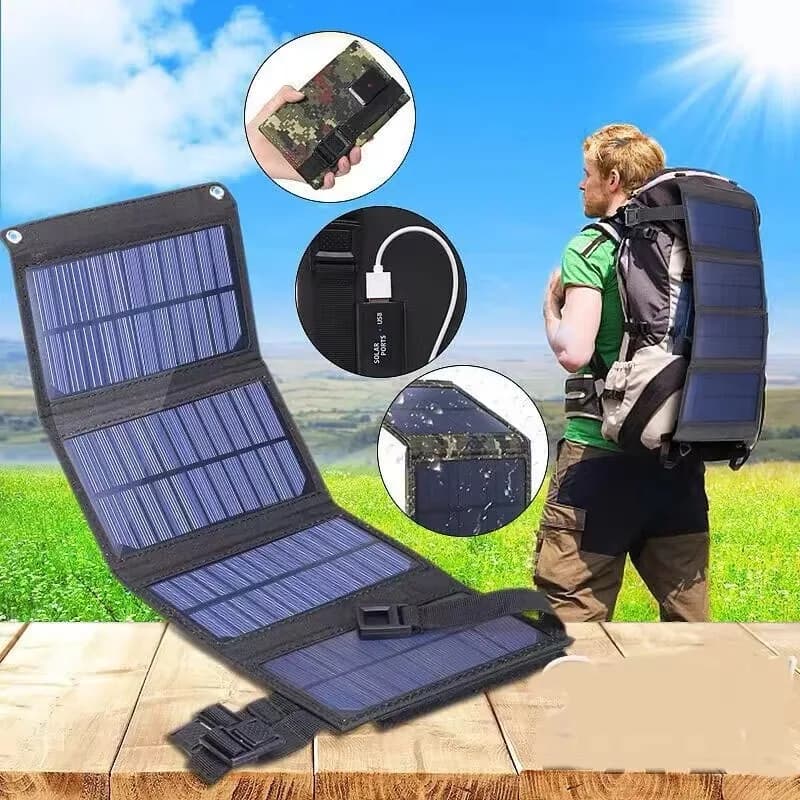 Borsa di ricarica per telefono cellulare da esterno con pannello solare pieghevole portatile da 20 W con polisilicio