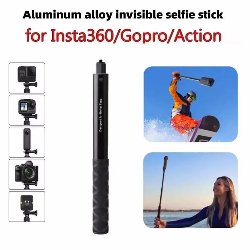 Bastone selfie invisibile per Insta360 X4 X3 Selfie Stick Bullet Time Bundle Maniglia per Insta360 X3 Accessorio per fotocamera panoramica DJI