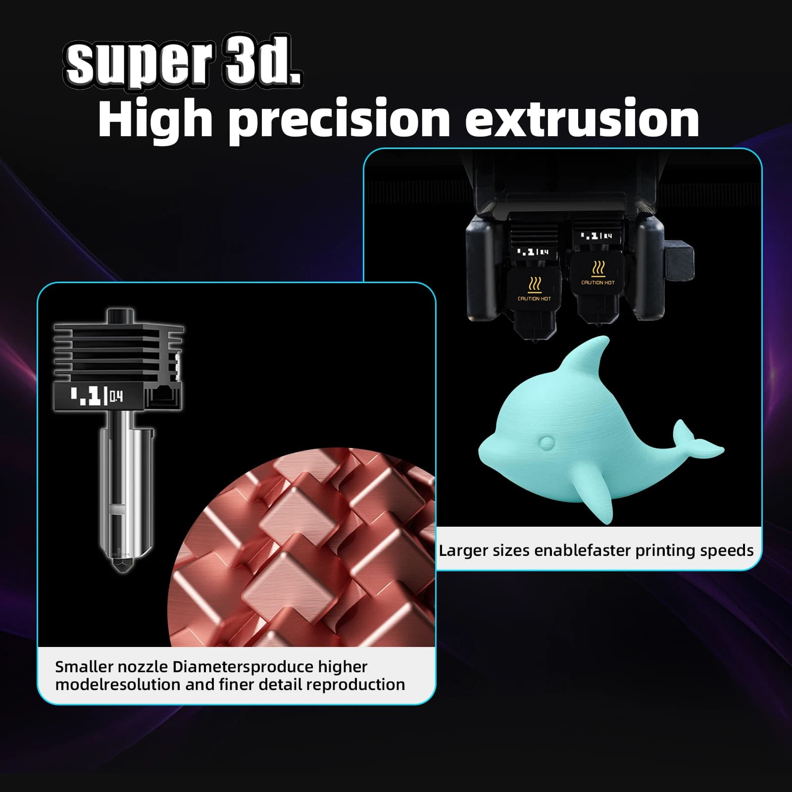 For Bambu Lab P2S X2D Upgraded Hotend 0.2/0.4/0.6mm Hardened steel nozzle Replace Hot End Bambulab H2D H2S 3D Printer Print Head