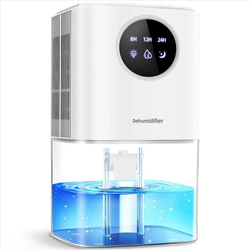 【PARTY】Deumidificatore silenzioso da 1700 ml per camera da letto/bagno con timer LED a 7 colori e funzione di spegnimento automatico - Compatibile con la presa europea