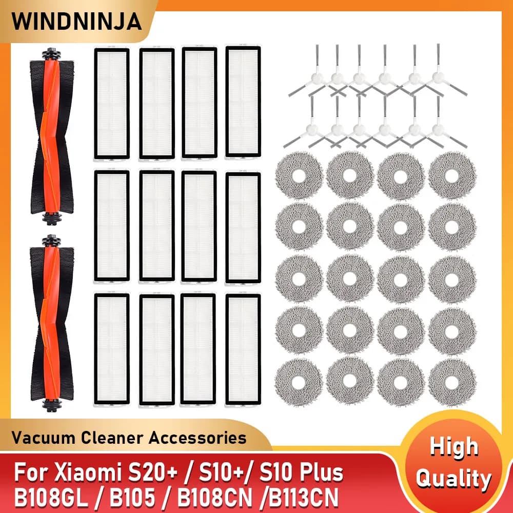 Per Xiaomi Robot Aspirapolvere S20+ / S10+/ S10 Plus /B108GL / B105 / B108CN /B113CN Parti Accessori Filtro Spazzola Laterale Principale Mop Panno