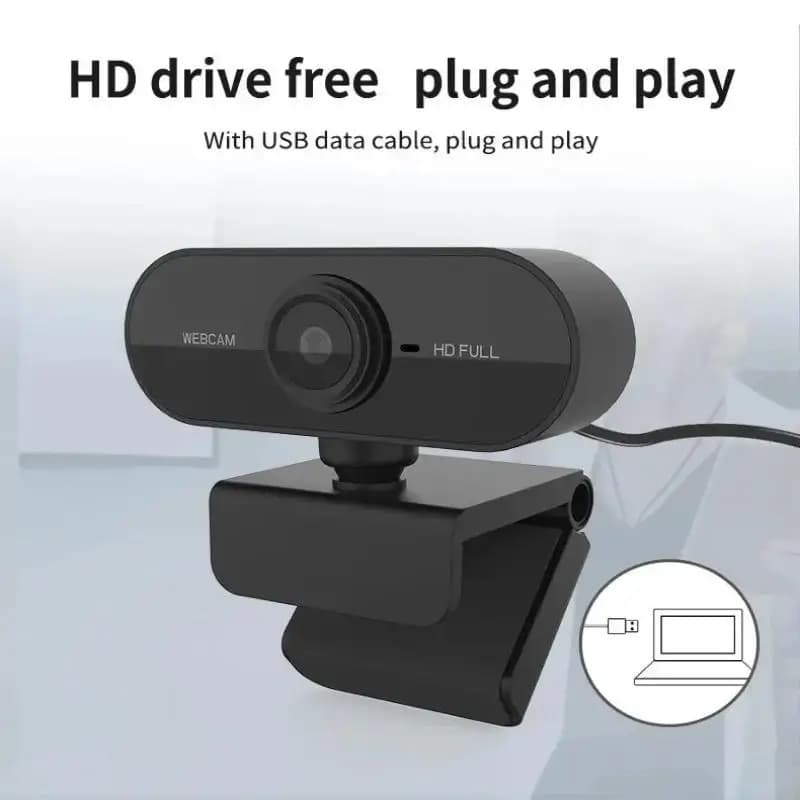 USB Webcam Plug and Play Built-in Mic 360 Rotatable PC Camera for Gaming Live Stream Video Calls